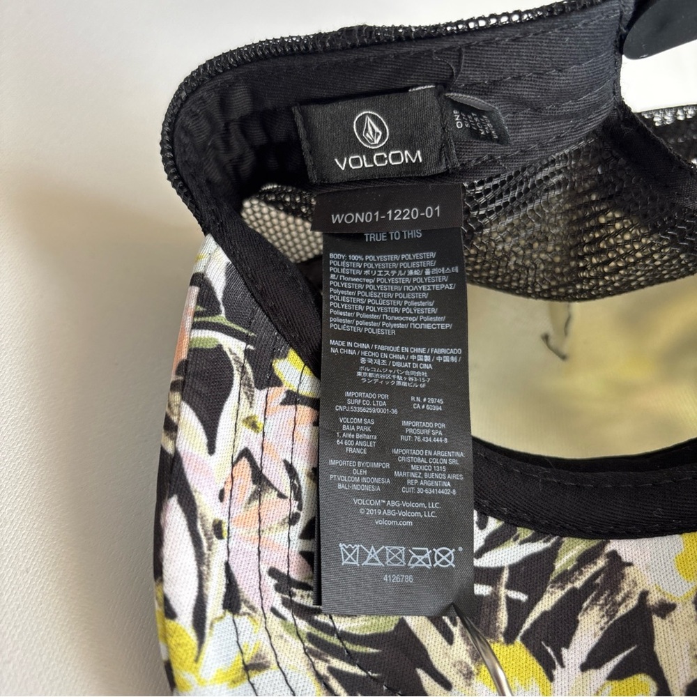 Volcom Floral Tropical Trucker Hat Black Mesh Snapback Cap WON01-1220-01 - Picture 4 of 5